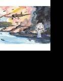 真珠湾攻撃と自衛隊。水彩画 メイン画像
