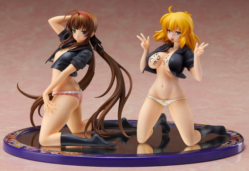 極美Girls Slender Glamorous 閃乱カグラNewWave Gバースト 両備×両奈 素肌セーラー服Ver. フィギュアセット 1/10スケール メイン画像