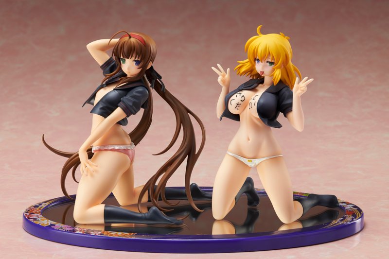 【再販】『閃乱カグラ NEW WAVE Gバースト』 ＜復刻版＞両備×両奈 素肌セーラー服Ver.セット 極美Girls Slender Gramorous 1/10スケール塗装済み完成品フィギュア メイン画像