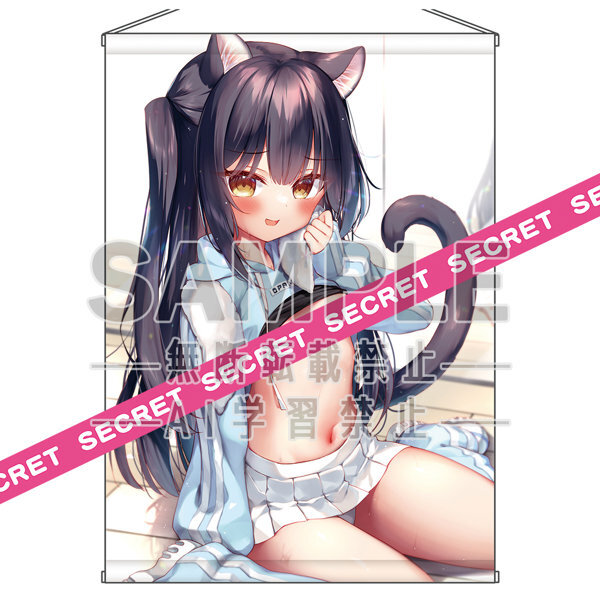 イチリ描き下ろし無防備ねこちゃん▼ドキドキX-RATEDタペストリー メイン画像