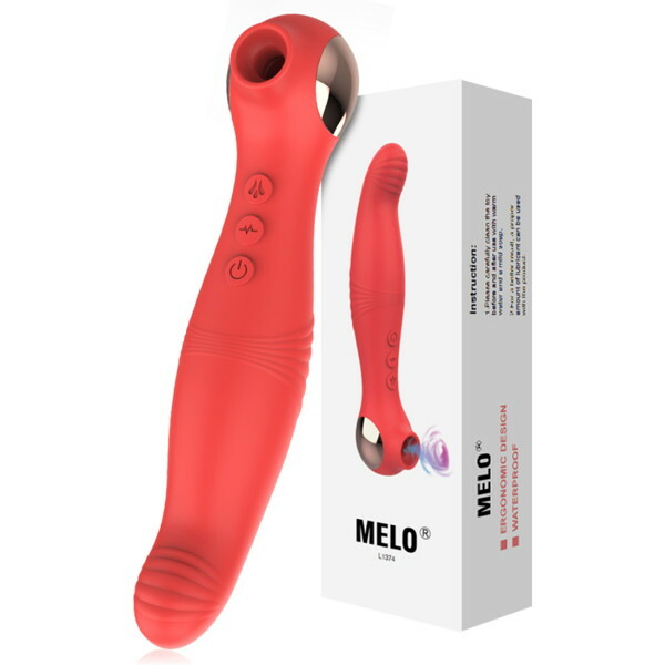 MELO Clit Sucker G Spot Vibrator Silver Red（L1374-0） メイン画像