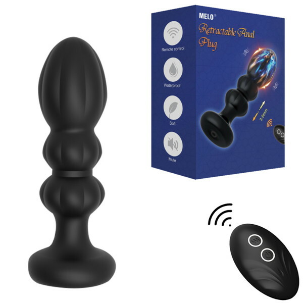 MELO Retractable Anal Plug Black（L1371-1） メイン画像